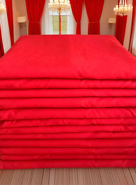 可定做纯色床单床笠学生被单1.5米床结婚大红色防尘罩大炕单件1.8