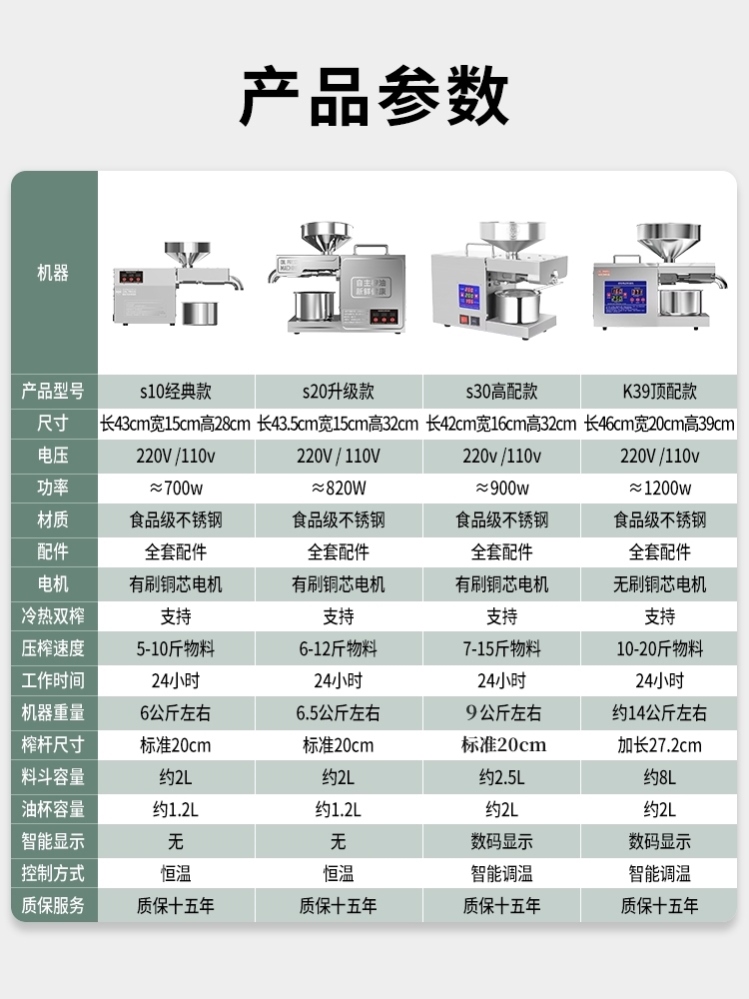 新型榨油机家用小型不锈钢多功能家庭用油渣花生新型炸油机器压油