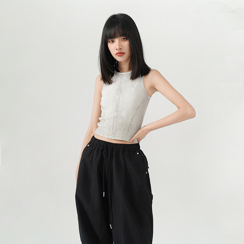 渐变撞色LOU&ZING吊带背心吊带