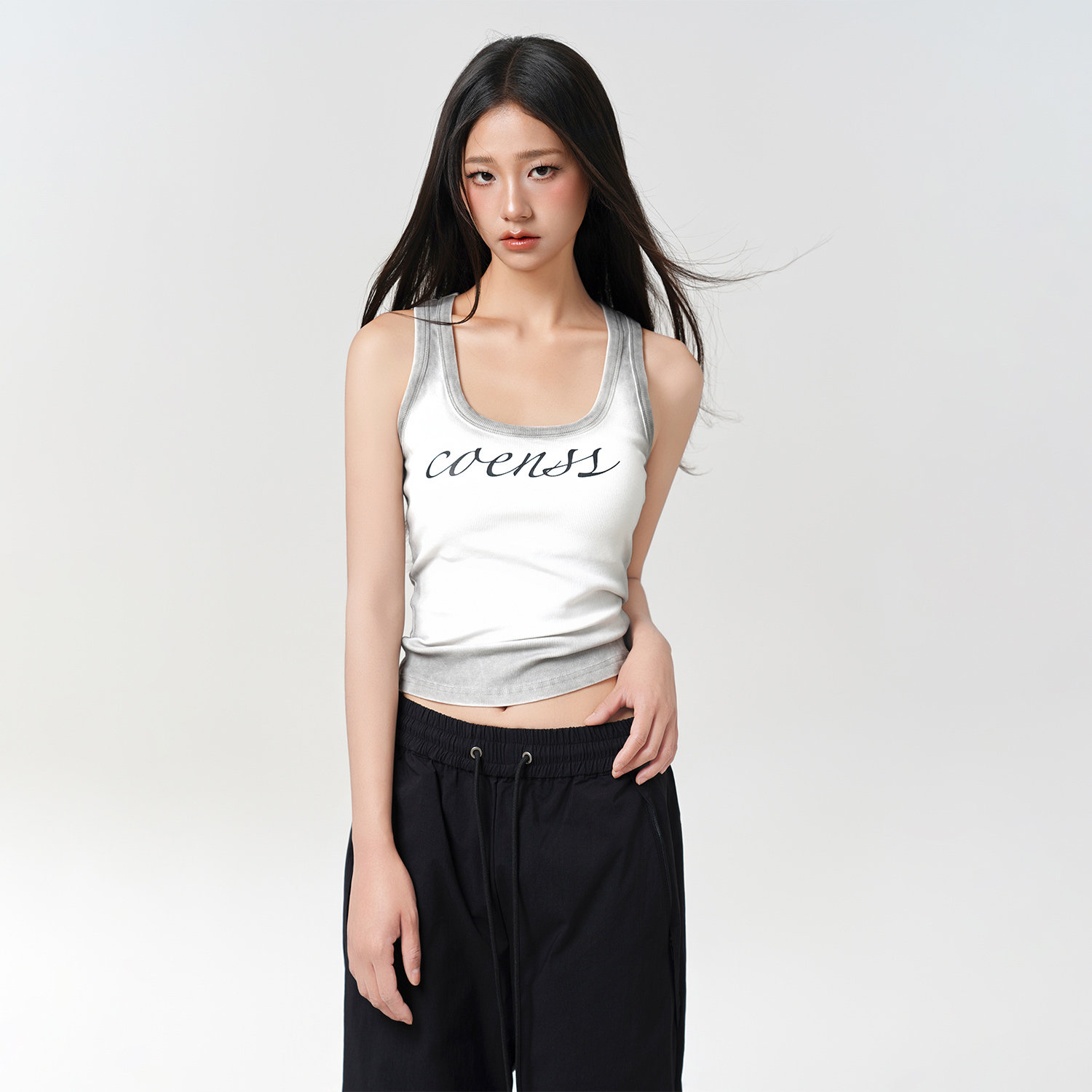 LOUZING2025夏新款美式短款辣妹上衣高级感显瘦带胸垫吊带背心潮