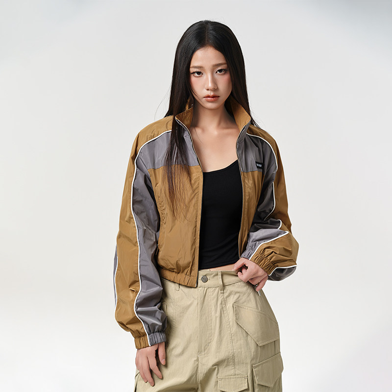 LOUZING立领夹克外套女2026新款夏款小个子工装风休闲运动上衣潮