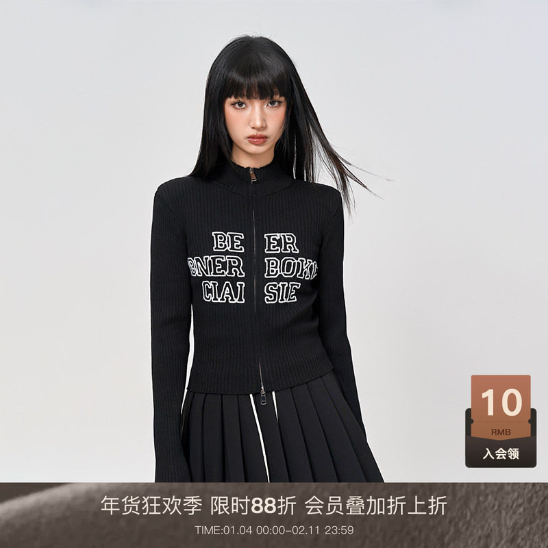 LOUZING女2025新款爆款薄款针织开衫外套超火减龄好看设计感上衣