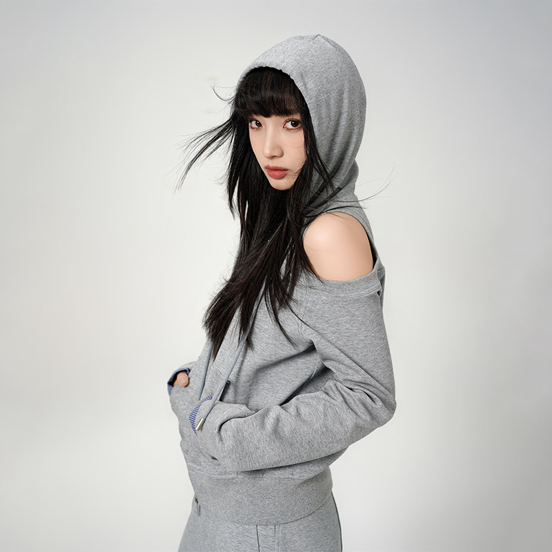 LOUZING连帽卫衣女2026新款高腰宽松休闲裤慵懒风春季运动套装潮