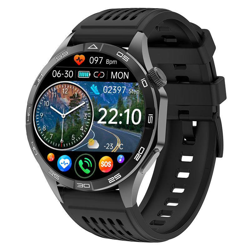 华强北2025新款.英寸AMOLED圆屏ECG心电图智能手表助睡眠仪FD0腕