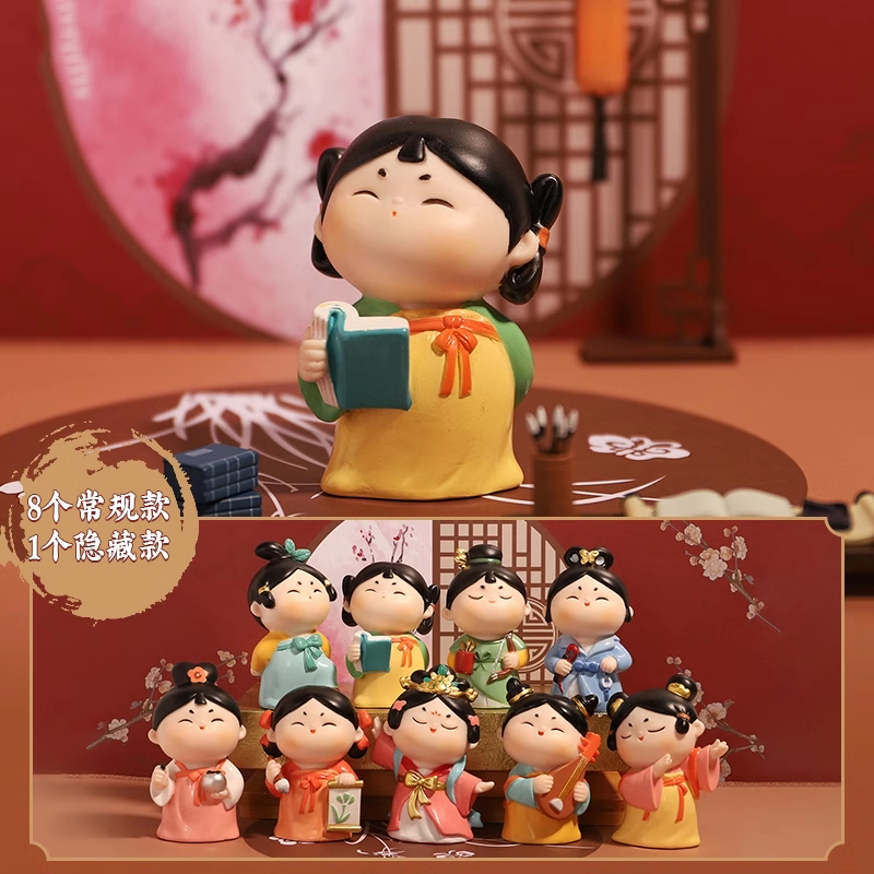 洛阳文创唐八艺盲盒手办古风摆件河南博物馆旅游纪念品特产伴手礼
