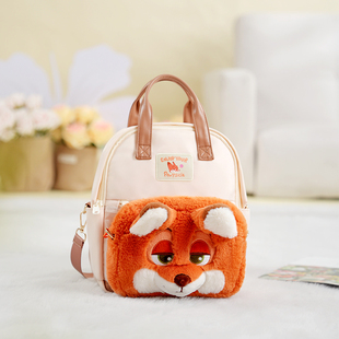 疯狂动物城联名包包斜挎包双肩包尼克毛绒痛包大容量通勤包冬季 女