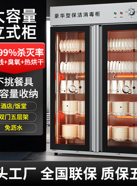 商用消毒柜热风大容量立式不锈钢双门酒店厨房餐饮食堂餐具碗筷柜