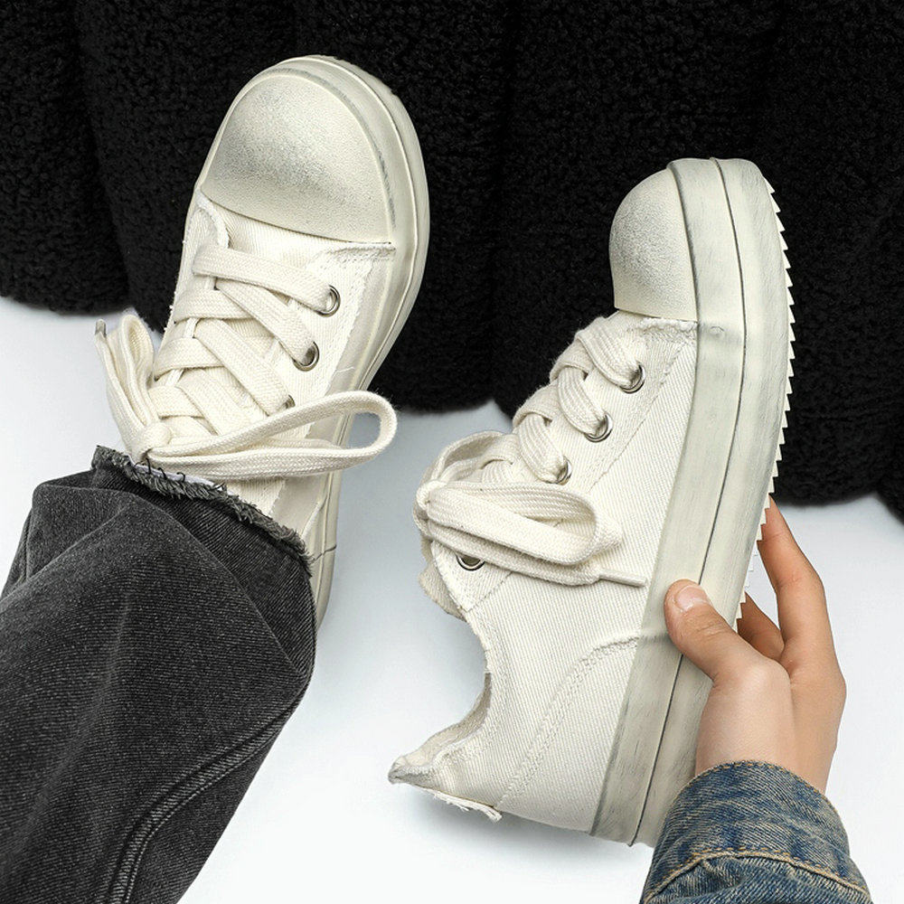 小众RO风~美式高街做旧帆布鞋！