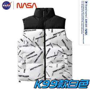 BZ-NASA联名美式马甲男女士秋冬宽松潮牌大码休闲背心羽绒棉外套