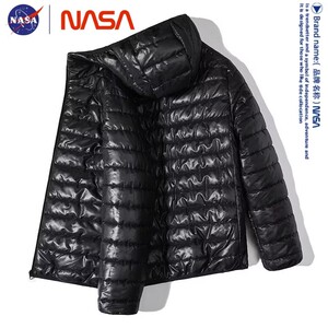 YKTNASA联名羽绒服轻薄羽绒棉服男女短款秋冬连帽棉衣2023新款韩
