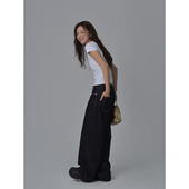 女春夏百搭遮肉显瘦休闲裤 YOUMI 90s复古格调丹宁直筒牛仔裤