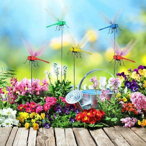 12pcs Simulation Dragonfly Clip Bug Deterrents Realistic