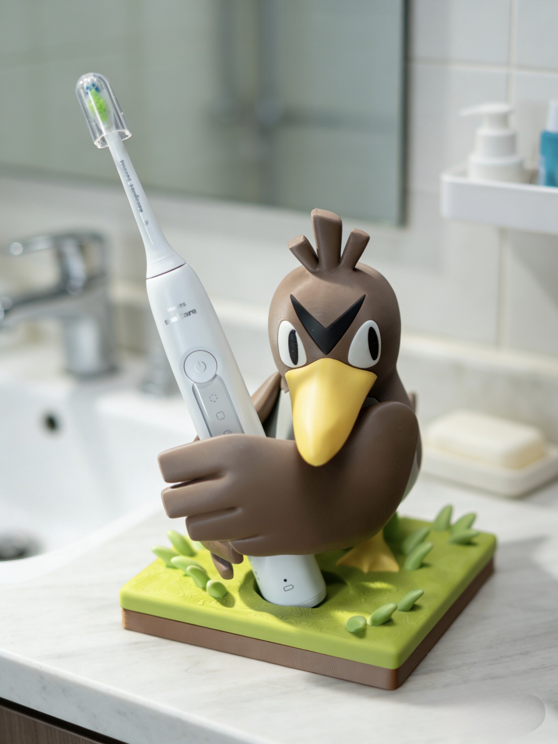 宝可梦大葱鸭Farfetch'd牙刷收纳底座摆件桌面摆件礼物摆件