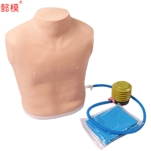 懿模 L66 气胸处理模型 模型为半身男性结构，具有解剖学特征，可进行气胸减压的练习。