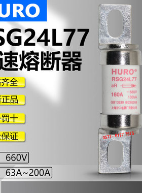 沪工保险RSG24L77 660V 200A 160A 125A 100A 80A 63A快速熔断器