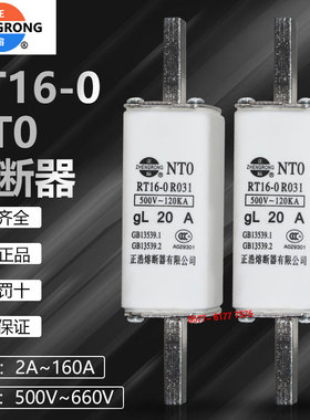 熔断器芯RT16-0 NT0 500V 50A 40A 32A 25A 20A 16A 10A 6A保险