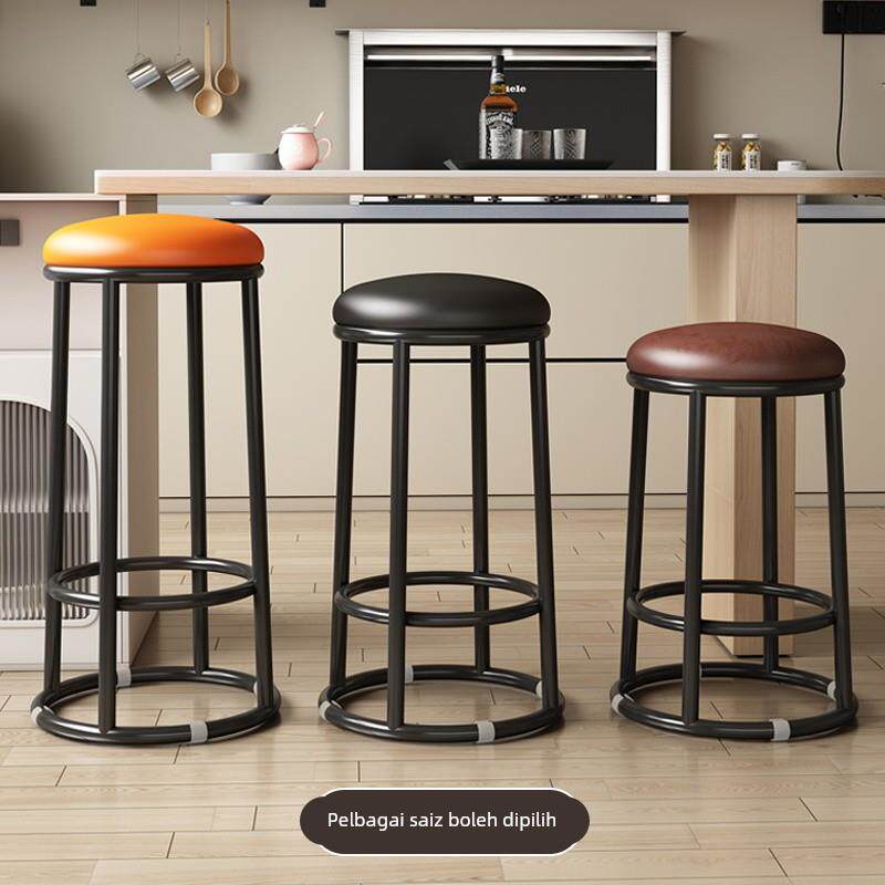 酒吧圆形椅铁艺KTV吧凳手机店柜台前台凳摆件高脚凳吧台凳拉车