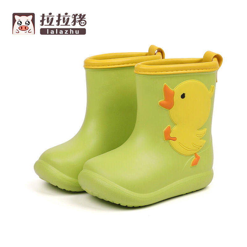 拉拉猪儿童雨鞋男童防水雨靴女童宝宝防滑轻便小童小孩婴幼儿水鞋