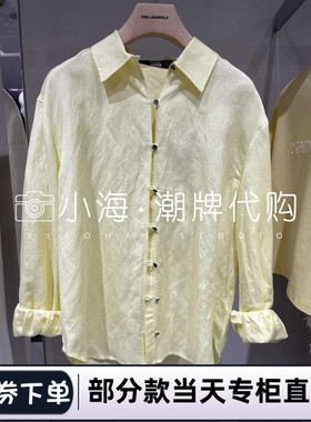 可议价KARL LAGERFELD卡尔拉格斐2024夏女黄衬衫241W1601220 2390