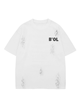 Tikou 美式复古小众字母印花短袖T恤男女夏季潮牌宽松情侣上衣tee