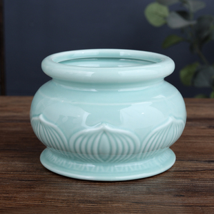 极速陶瓷供佛香j炉家用供奉观音莲花供水杯佛堂佛前供果盘花瓶佛