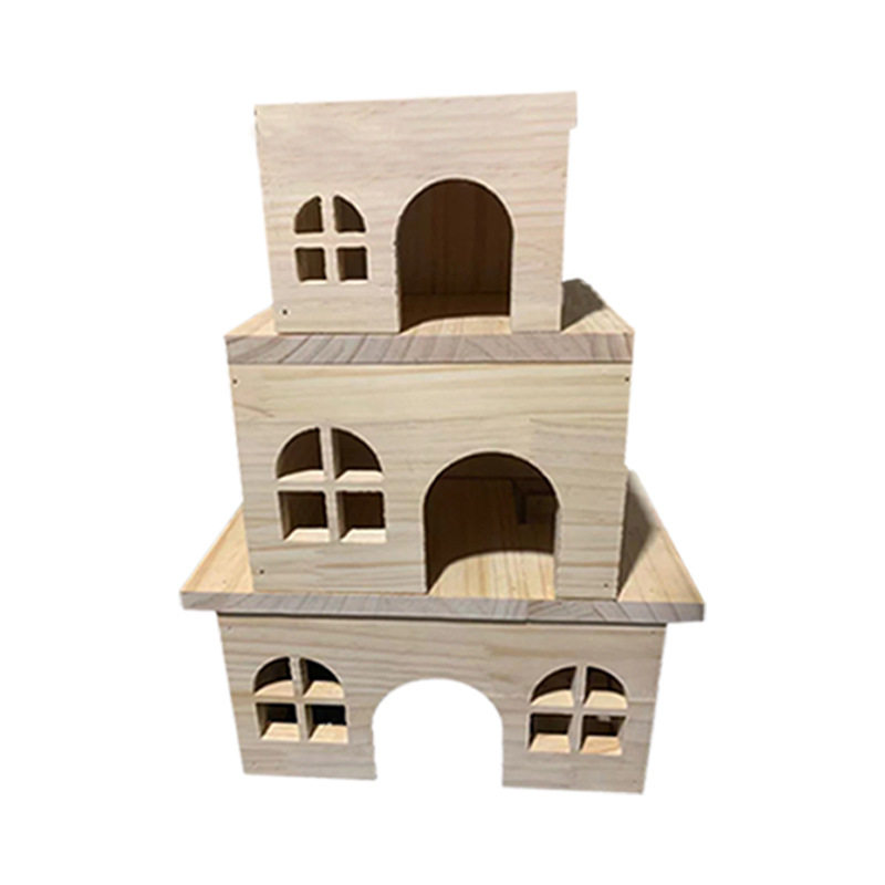 极速新款龙猫金丝熊木屋窝仓鼠松鼠蜜袋J鼯刺猬荷兰猪保暖木质睡