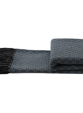 极速简约现代蓝j灰色流苏搭毯床尾巾毯客厅沙发主卧床搭样板间软