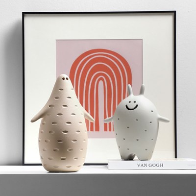 极速奶油风可爱萌宠摆件儿童房A卧室床头柜电视柜客厅玄关家居软