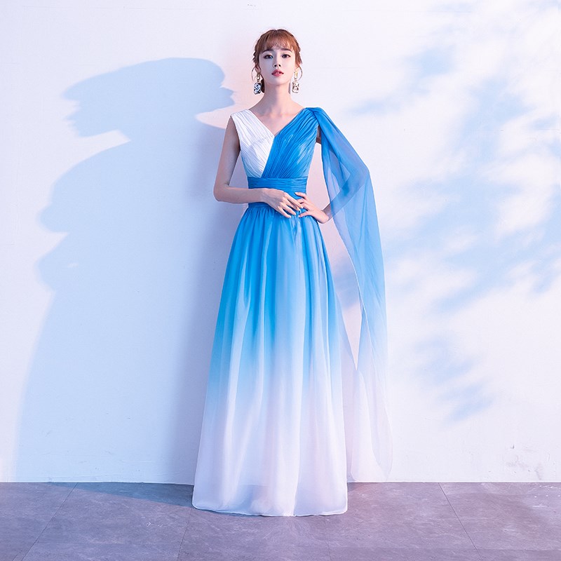 大合唱团演出服女长裙202u5新款学生表演红歌比赛服装优雅长款礼
