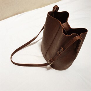 极速广州三元里皮具真皮牛s皮复古做旧百搭水桶包女2022新款大容