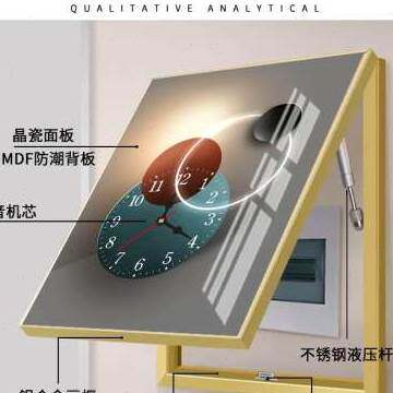 极速电表箱装饰画2022新款带钟表竖款配电M箱挂画电闸箱遮挡免打