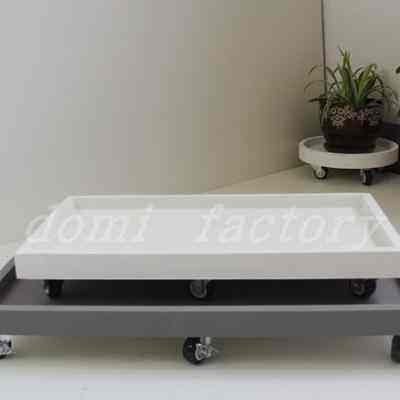 极速长方形移动花盆接q水底盘仿水泥底托万向轮托盘带煞车盆景地