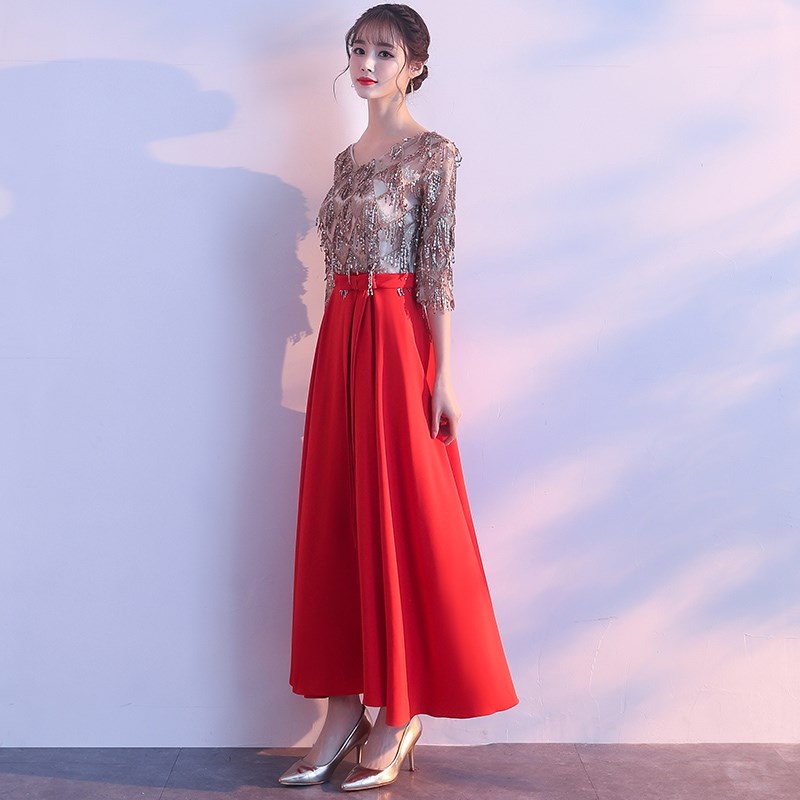 大合唱团演出服女2025新款长裙服装学生K高中生表演长款主持人礼