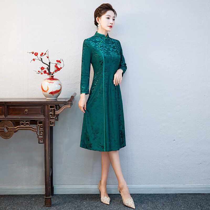 新品高考送考新中式改良旗袍春夏季新款中老年妈妈装X连衣裙女长