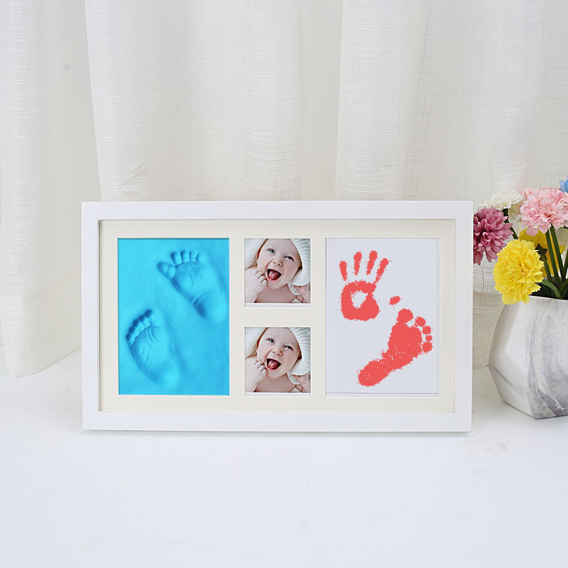 极速宝宝手足印泥胎毛纪念品百日手脚印相框新Q生儿满月婴儿手印