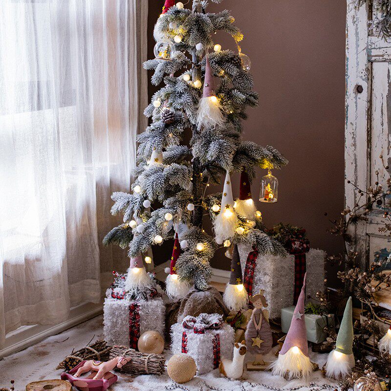 新品掬涵发光圣诞老人玩r偶摆件圣诞树装饰帽吊灯吊饰酒瓶套橱窗