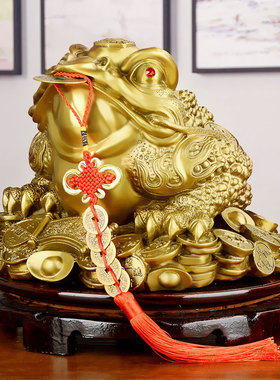 极速送福阁全铜金蟾摆件三u足蟾蜍大号金蝉客厅店铺开业礼品摆件