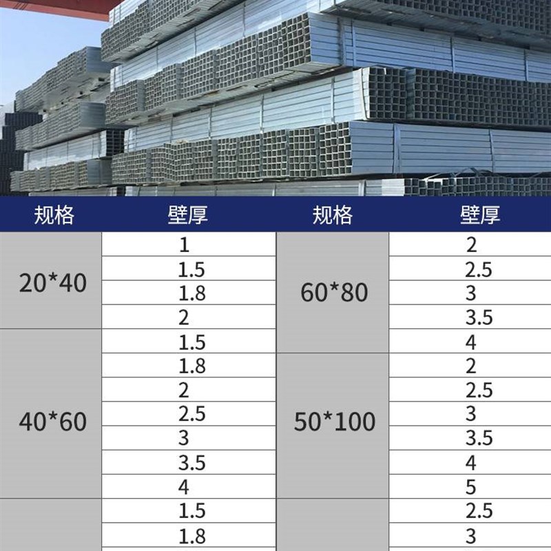 极速镀锌方管钢材方钢管材40x60100xI100镀锌管型材矩形方通管铁