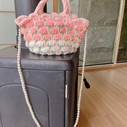 极速diy手工礼物女孩编织毛线郁金香包自制材料包送闺Z蜜女友手提