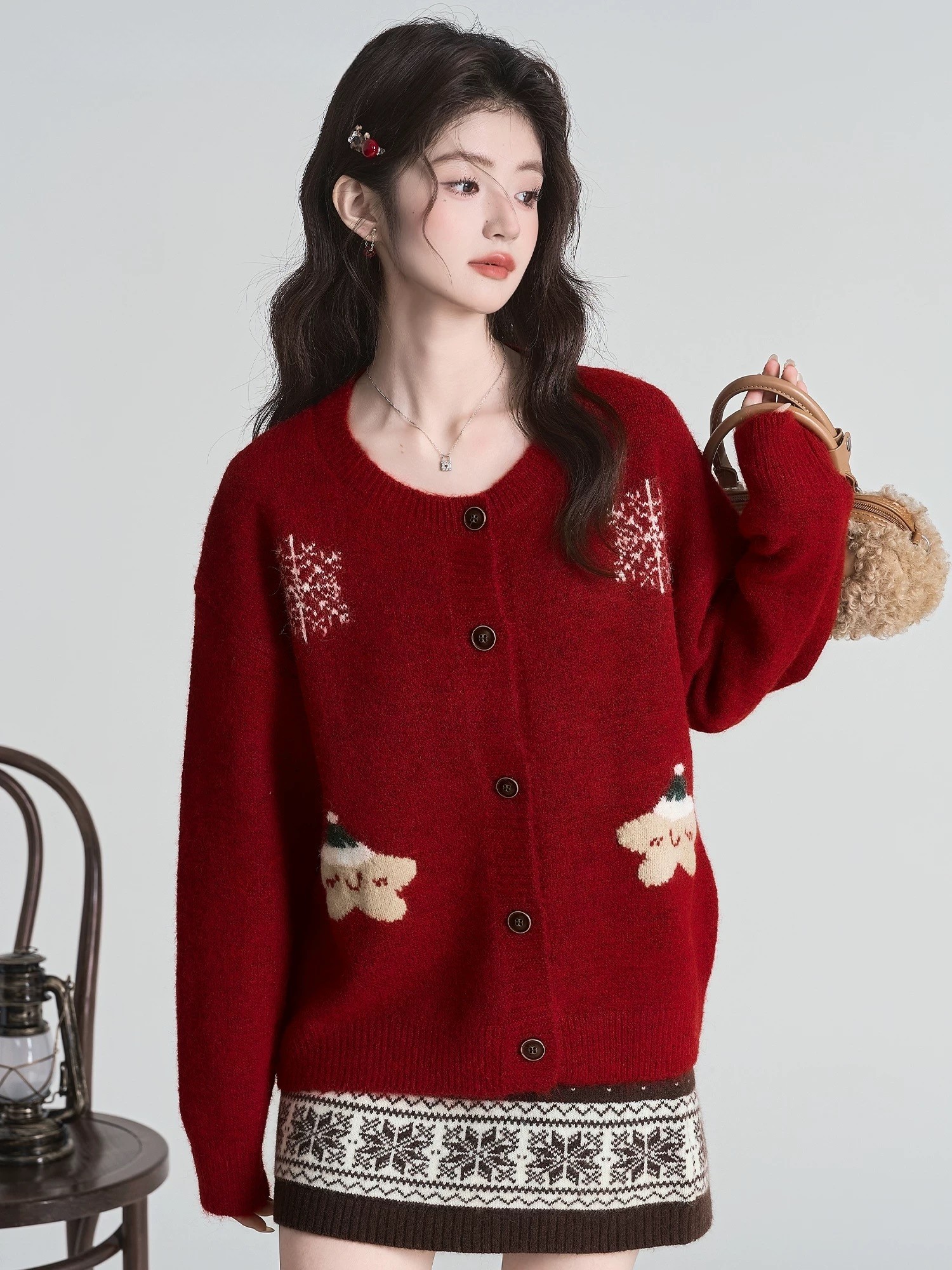 新年穿搭红色毛衣外套女2026春季新款宽松针织衫内搭上衣,女装/女士精品,毛针织衫,淘宝优惠券,粉丝福利购,淘宝优惠卷