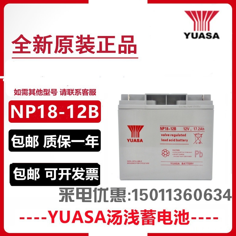 YUASA汤浅蓄电池 NP18-12B 12V18AH UPS EPS电源发电厂门禁
