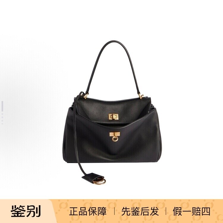 Balenciaga巴黎世家新款女包小号Rodeo 仿旧金色小牛皮单肩手提包