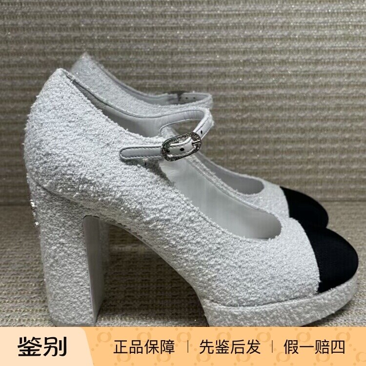 防水圆头欧美风2025年春季高跟