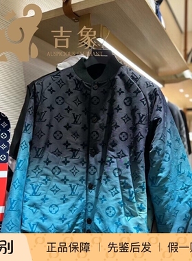Lv路易威登2024新款男装MONOGRAM植绒印花渐变飞行员夹克1AF906