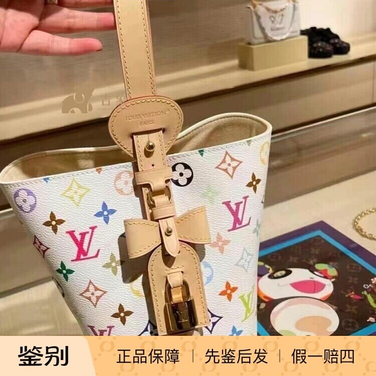 LV路易威登2025新款女包限量村上隆LV x TM ALL IN BB 水桶手提包