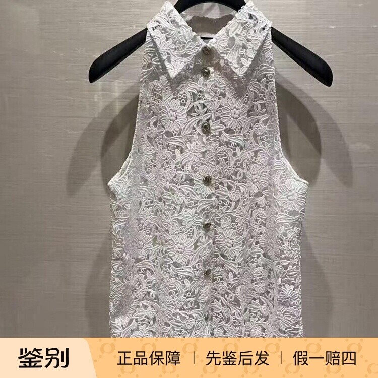 花卉26C新款蕾丝翻领白色镂空