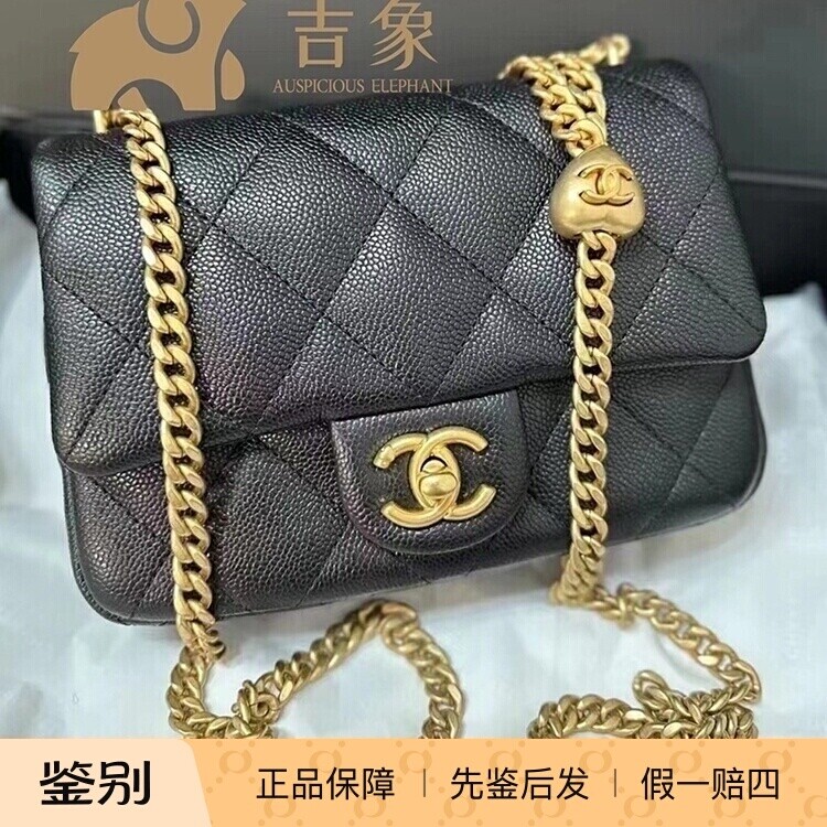 Chanel黑色时尚爆款链条斜挎包