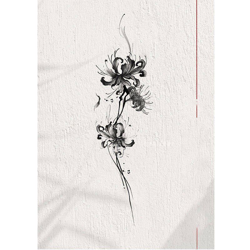 速发国风彼岸花草本纹身贴性感唯美手臂锁骨水墨防水纯欲辣妹刺青