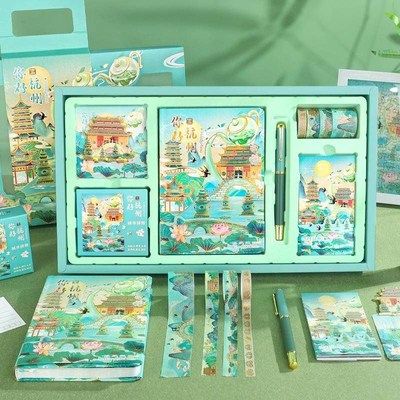 速发城点札记手帐本套装旅游景市手帐素带拼图胶材贴纸签字