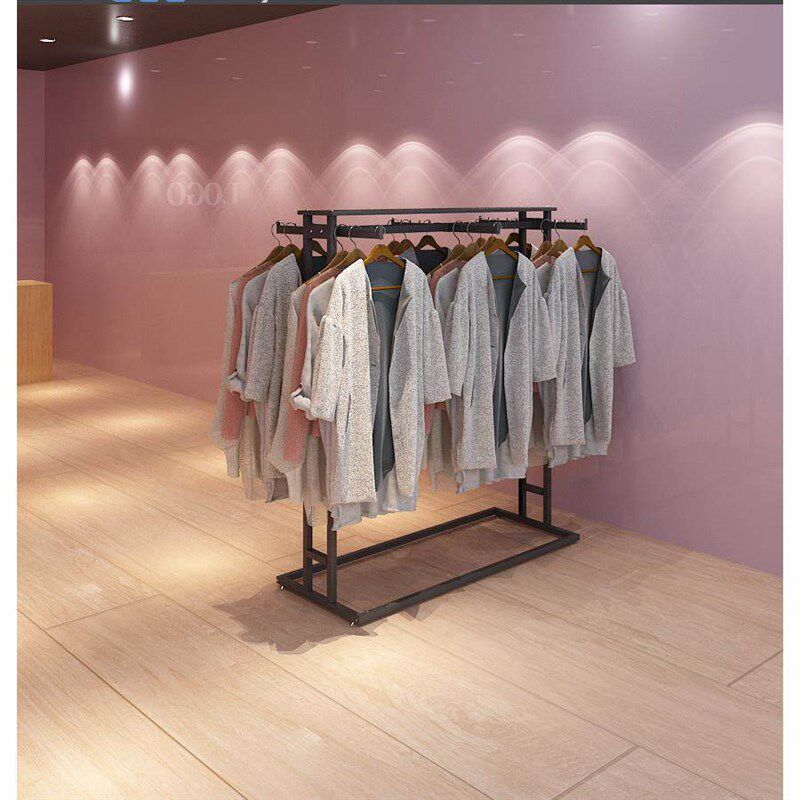 速发服装店展示架双排中岛架落地式衣架男童装货架超市正挂衣服架